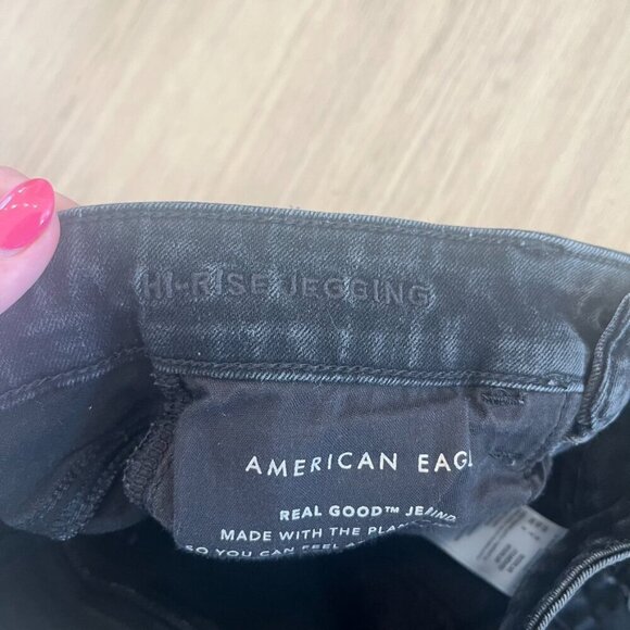 American Eagle Black Distressed High Rise Jegging Women's 0 Regular - Picture 10 of 10